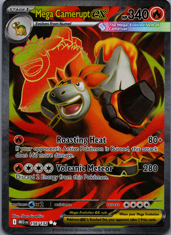 156 Mega Camerupt ex Mega Evolution Ultra Rare Near Mint