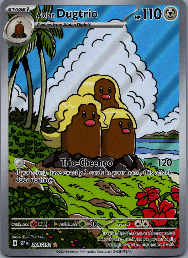 208 Alolan Dugtrio Surging Sparks Illustration Rare NM