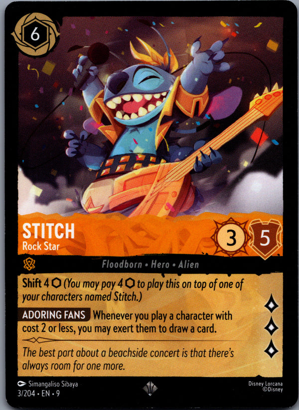 003 Stitch - Rock Star Fabled Super Rare Near Mint