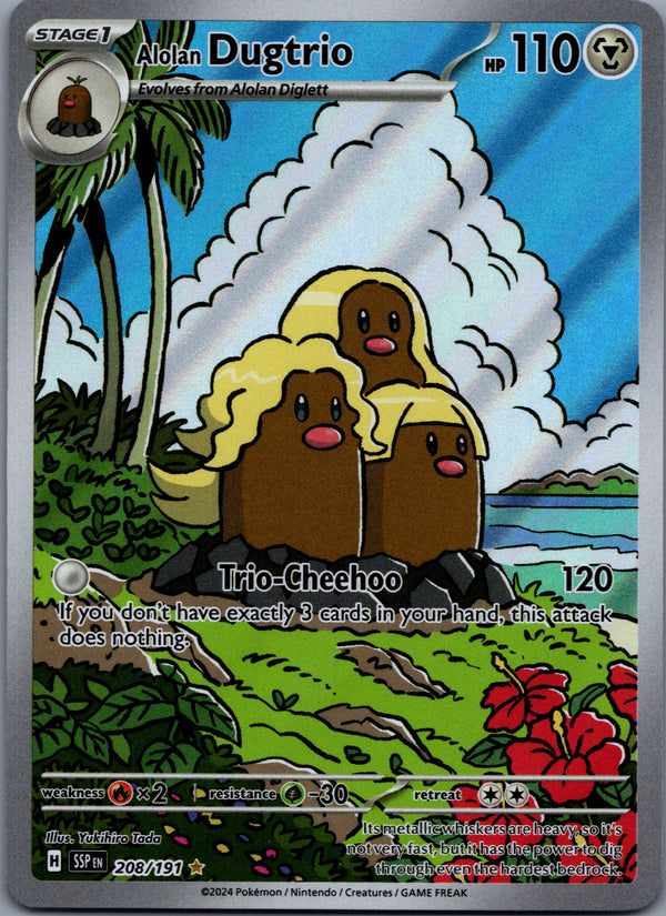 208 Alolan Dugtrio Surging Sparks Illustration Rare NM