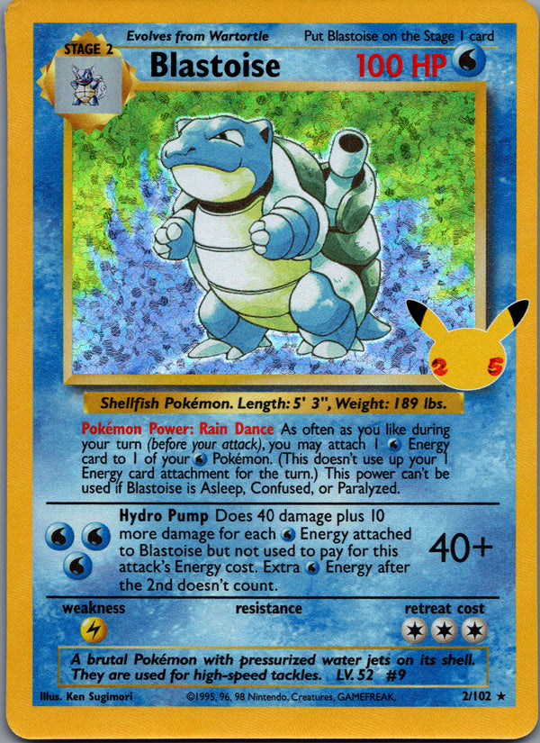 002 Blastoise Celebrations Rare Holo Near Mint