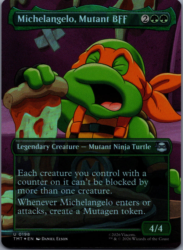 198 Michelangelo, Mutant BFF [Foil] Teenage Mutant Ninja Turtles Uncommon Borderless Foil Near Mint