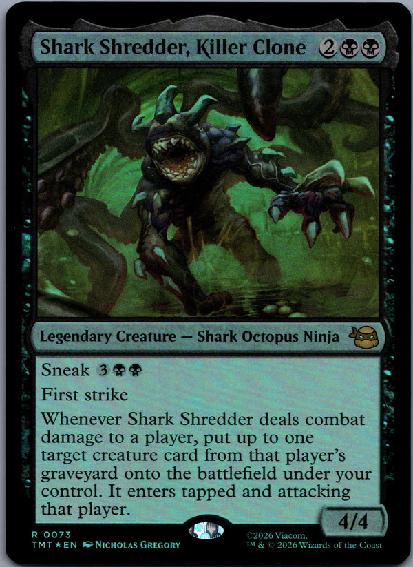 073 Shark Shredder, Killer Clone [Foil] Teenage Mutant Ninja Turtles Rare Foil NM
