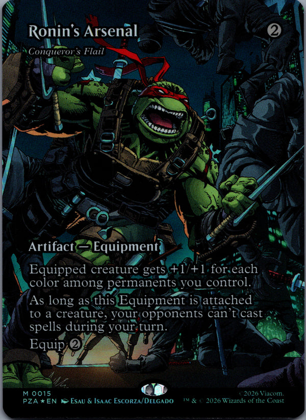 015 Conqueror's Flail [Foil] Teenage Mutant Ninja Turtles Source Material Mythic Borderless Foil Near Mint