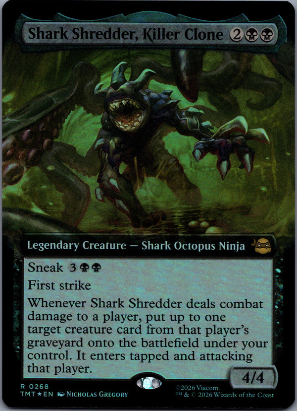 268 Shark Shredder, Killer Clone [Foil] Teenage Mutant Ninja Turtles Rare Extended Art Foil NM