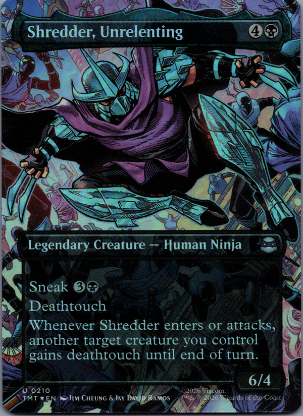 210 Shredder, Unrelenting [Foil] Teenage Mutant Ninja Turtles Uncommon Borderless Foil NM