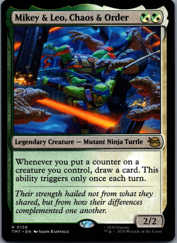 158 Mikey & Leo, Chaos & Order Teenage Mutant Ninja Turtles Rare Normal NM