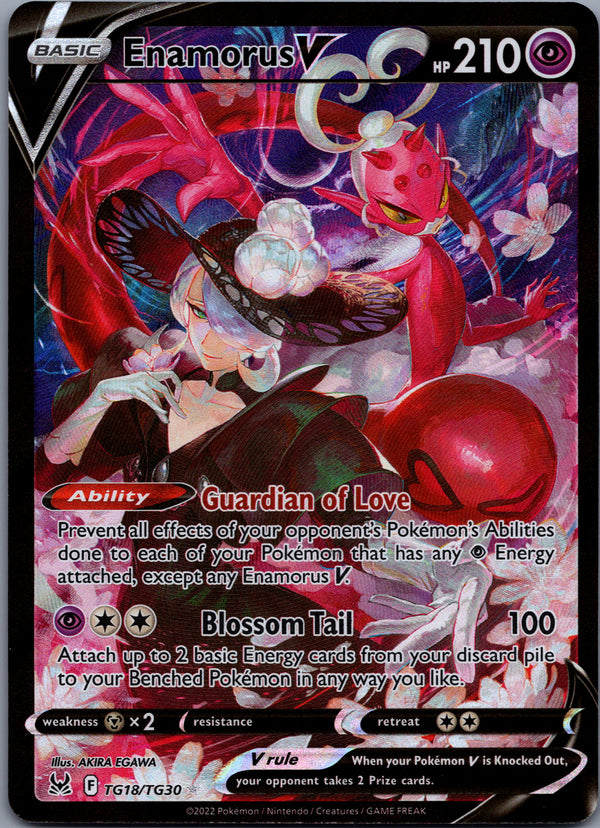 TG18 Enamorus V Lost Origin Holo Rare V Near Mint