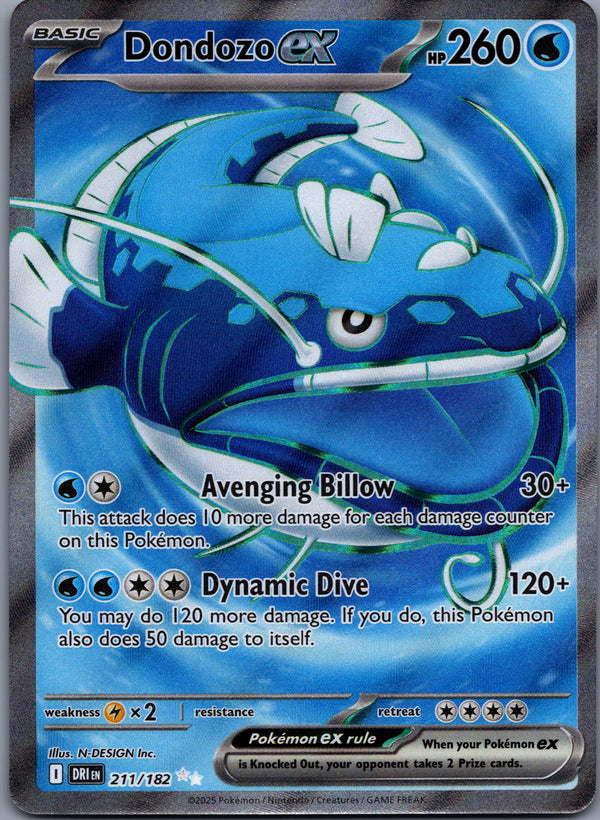 211 Dondozo ex Destined Rivals Ultra Rare Near Mint