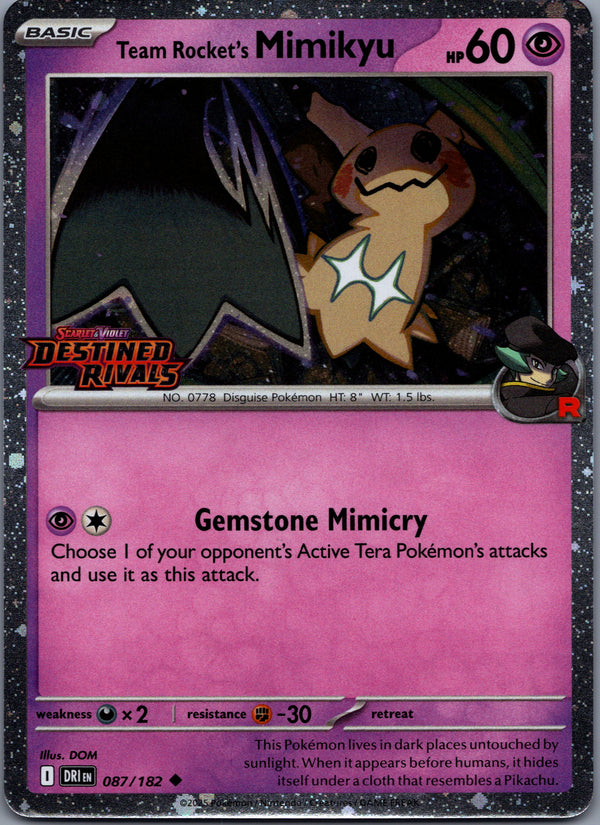087 Team Rocket's Mimikyu [Stamped] Destined Rivals Uncommon Near Mint