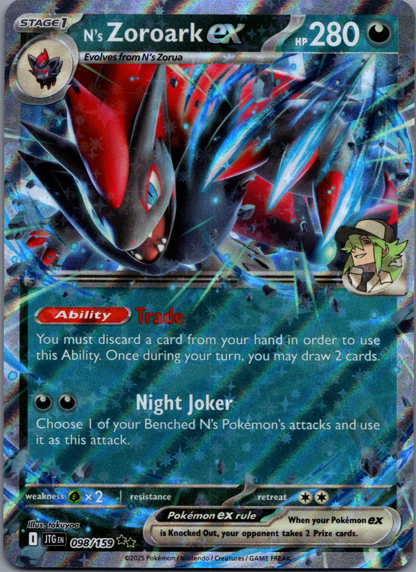 098 N's Zoroark ex Journey Together Double Rare Near Mint