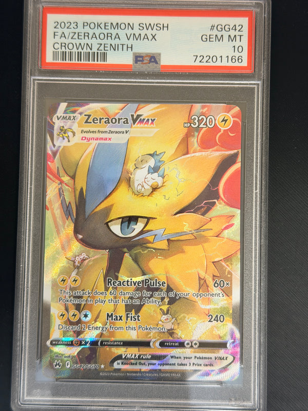 GG42 Zeraora VMAX Crown Zenith Holo Rare VMAX PSA 10