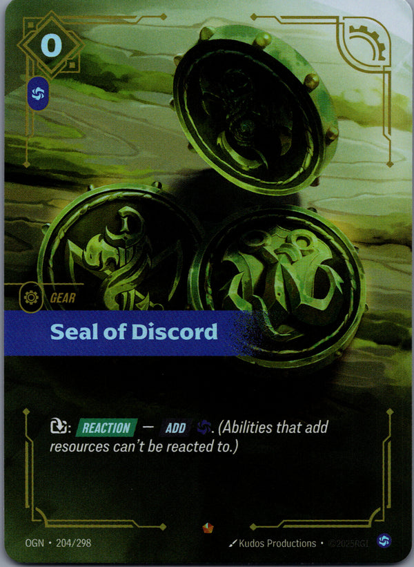 204 Seal of Discord Origins Epic Near Mint