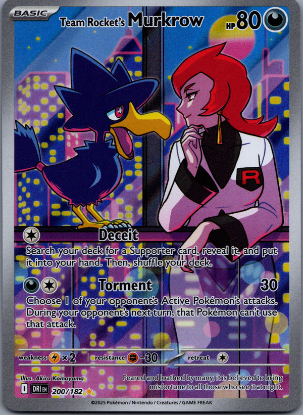 200 Team Rocket's Murkrow Destined Rivals Illustration Rare Near Mint