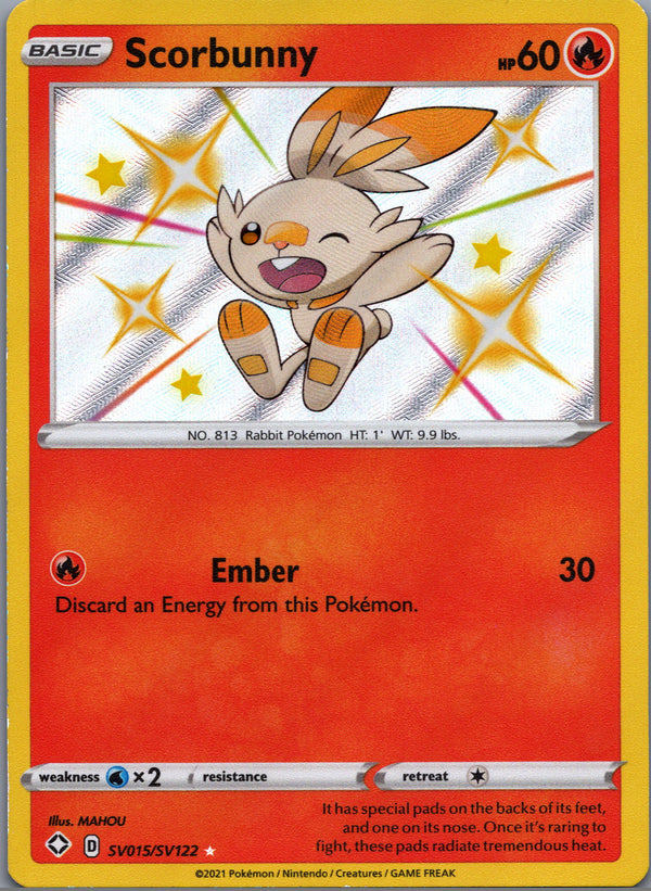 SV015 Scorbunny Shining Fates Rare Shiny NM