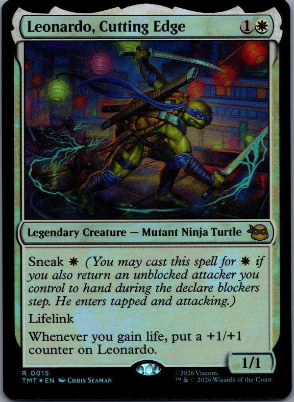 015 Leonardo, Cutting Edge [Foil] Teenage Mutant Ninja Turtles Rare Foil Near Mint