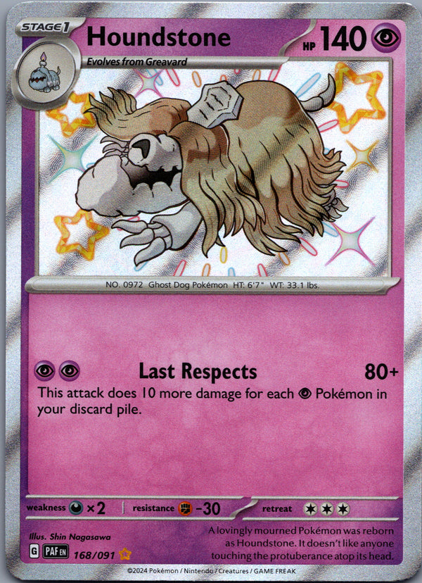 168 Houndstone Paldean Fates Shiny Rare NM