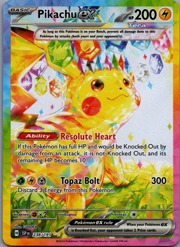 238 Pikachu ex Surging Sparks Special Illustration Rare Near Mint