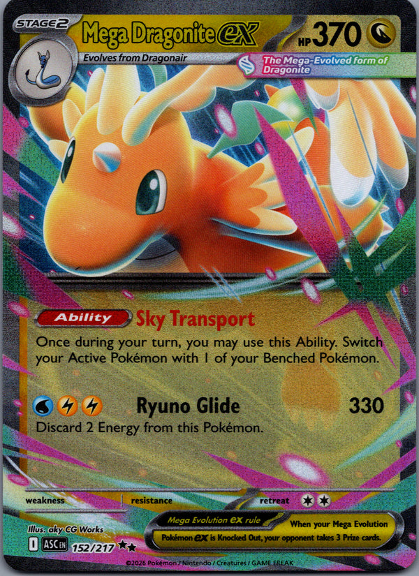 152 Mega Dragonite ex Ascended Heroes Double Rare NM