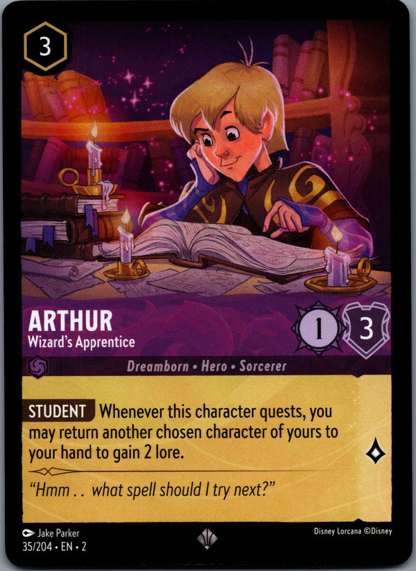 035 Arthur - Wizard's Apprentice Rise of the Floodborn Super Rare NM