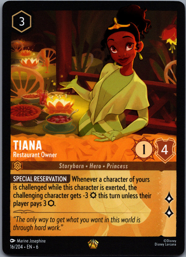 016 Tiana - Restaurant Owner Azurite Sea Legendary NM
