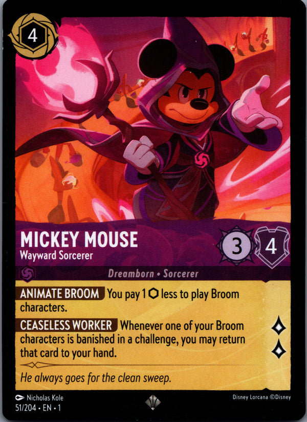 051 Mickey Mouse - Wayward Sorcerer The First Chapter Super Rare NM