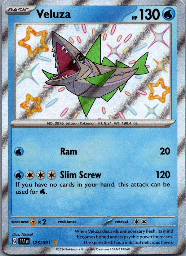 125 Veluza Paldean Fates Shiny Rare Near Mint