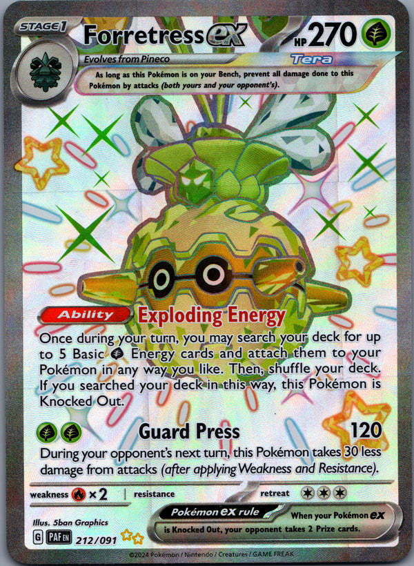 212 Forretress ex Paldean Fates Shiny Ultra Rare Near Mint