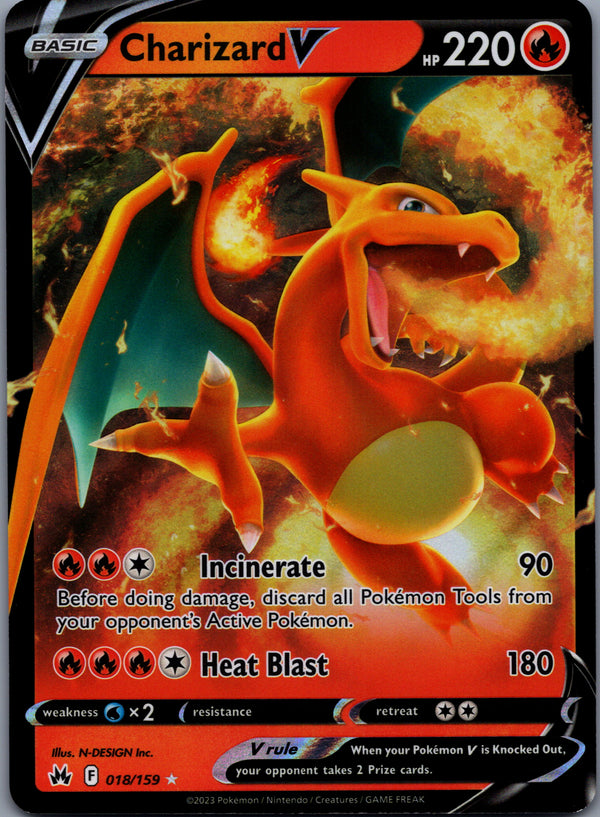 018 Charizard V Crown Zenith Holo Rare V Near Mint