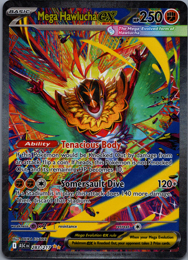 283 Mega Hawlucha ex Ascended Heroes Special Illustration Rare Near Mint