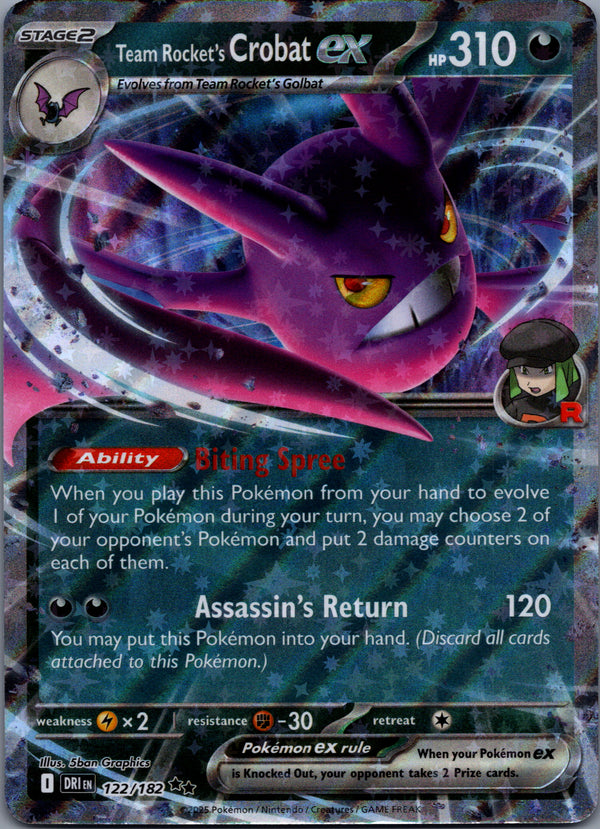 122 Team Rocket's Crobat ex Destined Rivals Double Rare Near Mint
