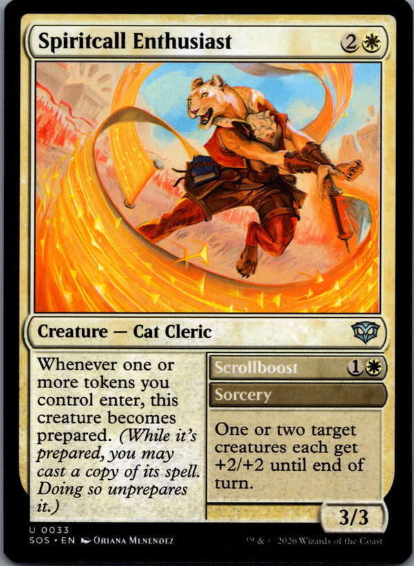 033 Spiritcall Enthusiast // Scrollboost Secrets of Strixhaven Uncommon Normal Near Mint