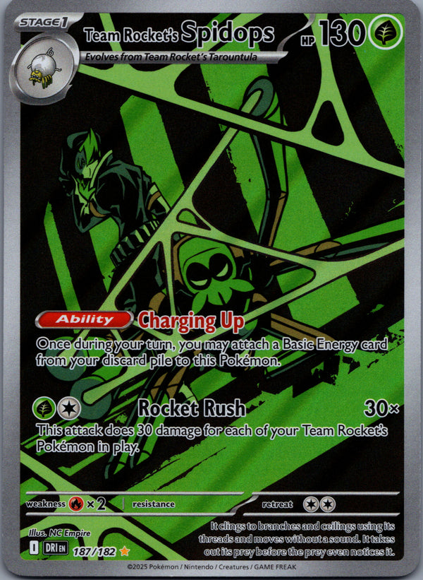 187 Team Rocket's Spidops Destined Rivals Illustration Rare Near Mint