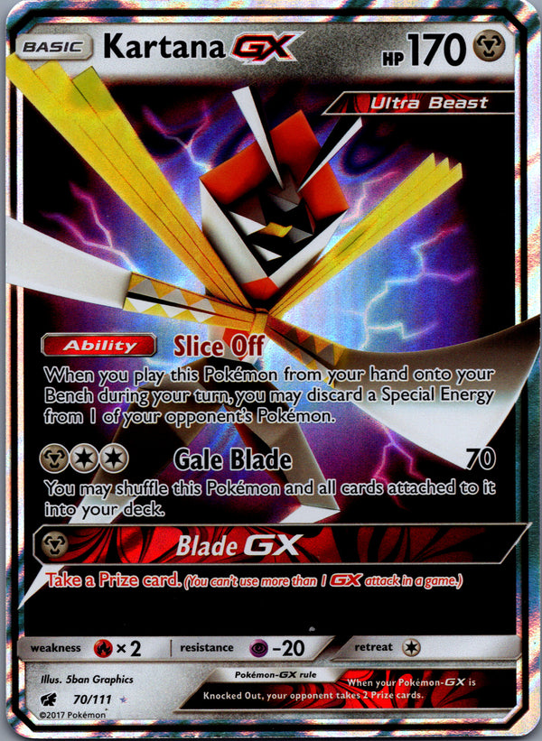 070 Kartana-GX Crimson Invasion Rare Holo GX Lightly Played