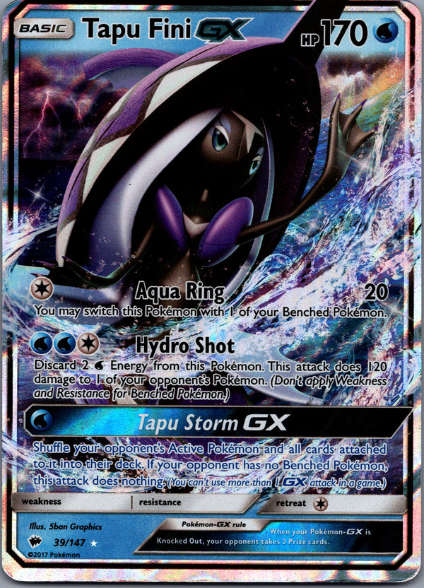039 Tapu Fini-GX Burning Shadows Rare Holo GX HP