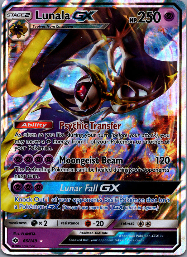 066 Lunala-GX Sun & Moon Rare Holo GX Moderately Played