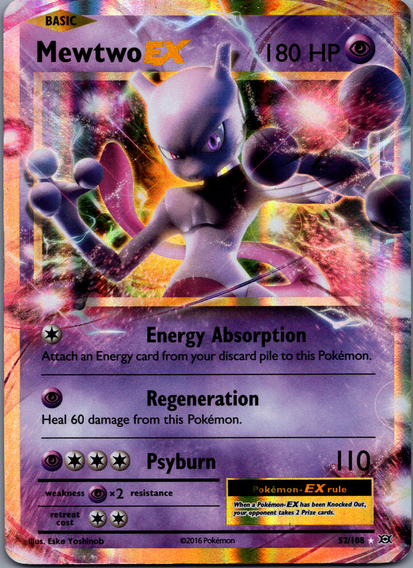 052 Mewtwo-EX Evolutions Rare Holo EX Lightly Played