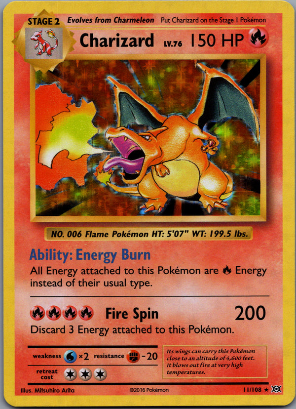 011 Charizard Evolutions Rare Holo Moderately Played