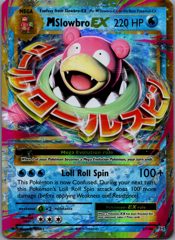 027 M Slowbro-EX Evolutions Rare Holo EX Lightly Played