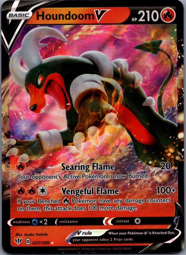 021 Houndoom V Darkness Ablaze Holo Rare V Near Mint