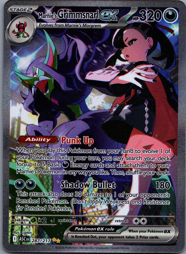 287 Marnie's Grimmsnarl ex Ascended Heroes Special Illustration Rare NM