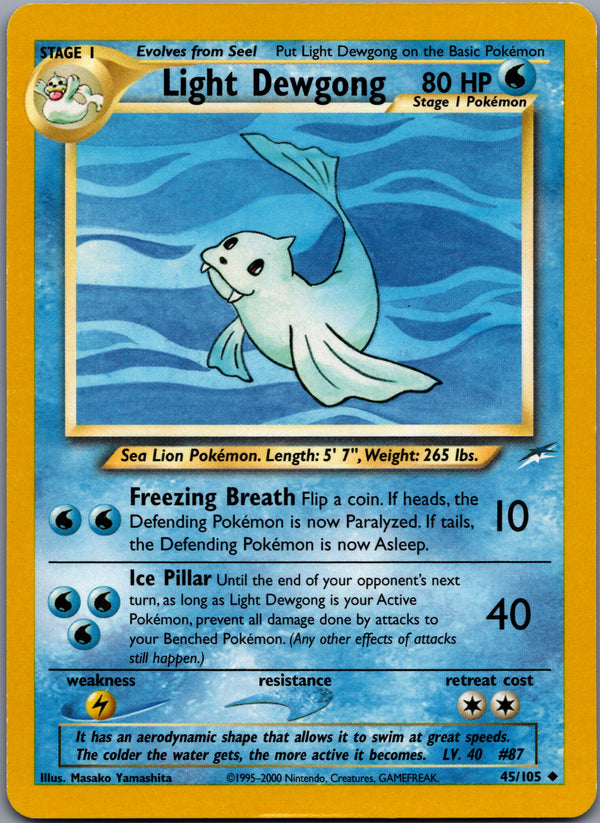 045 Light Dewgong Neo Destiny Uncommon Lightly Played