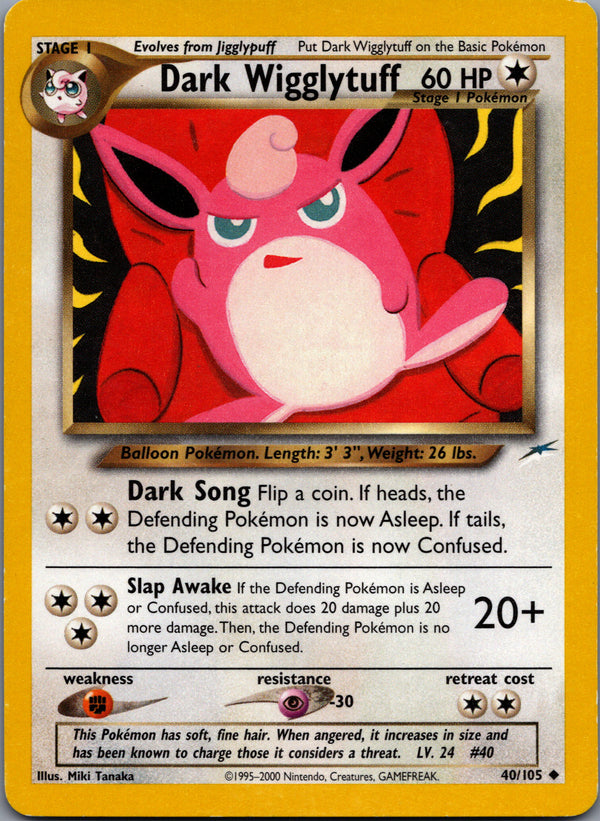 040 Dark Wigglytuff Neo Destiny Uncommon Moderately Played