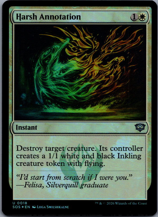 018 Harsh Annotation [Foil] Secrets of Strixhaven Uncommon Foil Near Mint