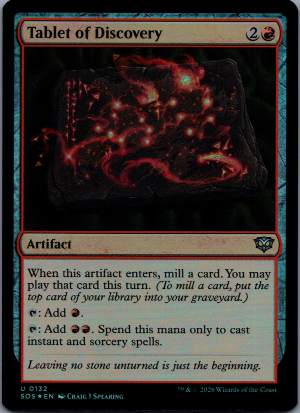 132 Tablet of Discovery [Foil] Secrets of Strixhaven Uncommon Foil NM