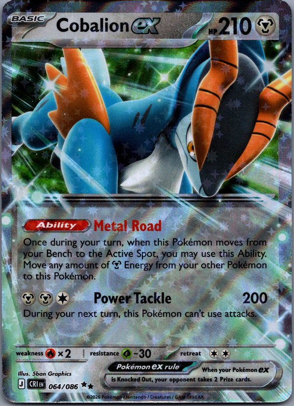 064 Cobalion ex Chaos Rising Double Rare Near Mint