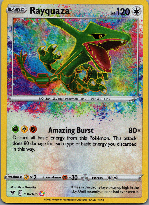 138 Rayquaza Vivid Voltage Amazing Rare Near Mint