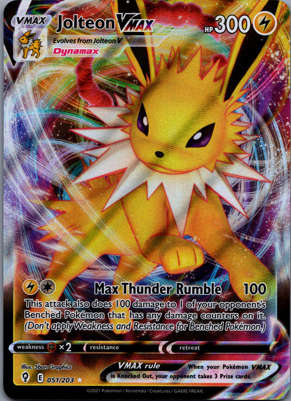051 Jolteon VMAX Evolving Skies Holo Rare VMAX Near Mint