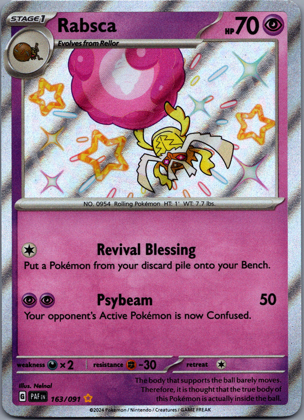 163 Rabsca Paldean Fates Shiny Rare Near Mint