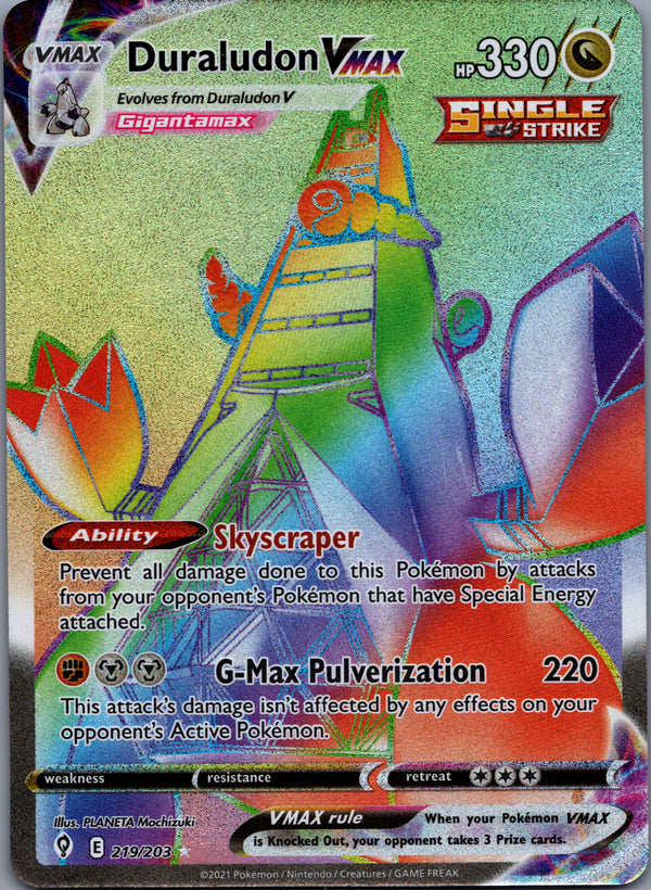 219 Duraludon VMAX Evolving Skies Rare Rainbow Near Mint